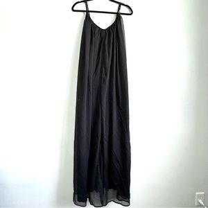 Hers & Mine | NWOT Black Wide Leg Chiffon Lined Jumpsuit Jumper Romper Small